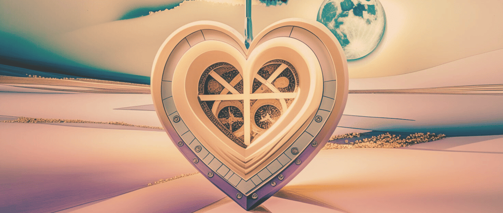 A heart shape in a rolling landscape