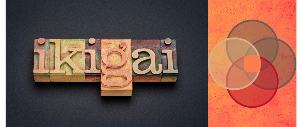 graphic of Ikigai circles and letters