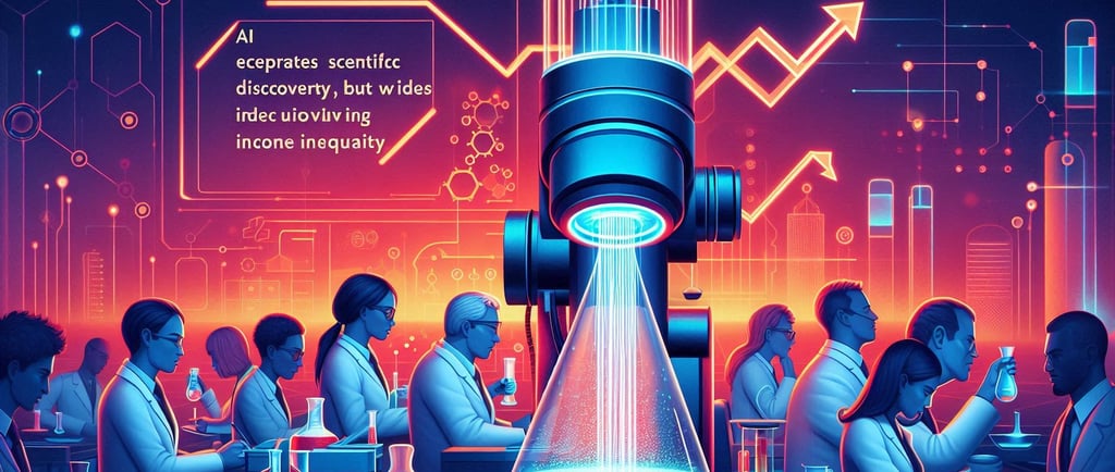 Scientists working together with a microscope and AI