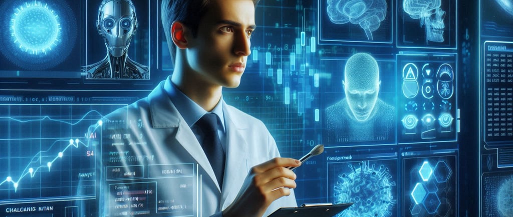 man working with AI computer 