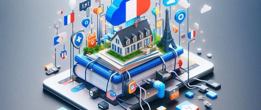 a house with cloud icons plugged into a computer