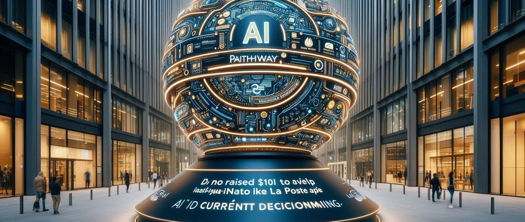 AI globe between buildings
