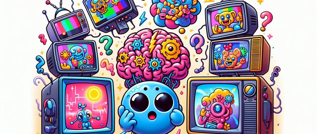 an AI brain having problems recreating TV shows from the 1980's