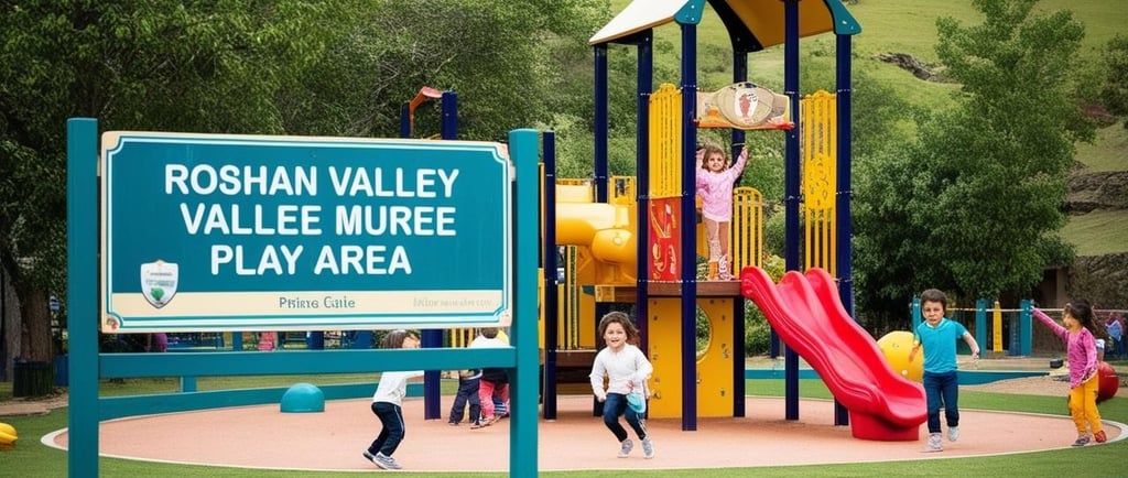 a children's playground area with a playground area and a playground area