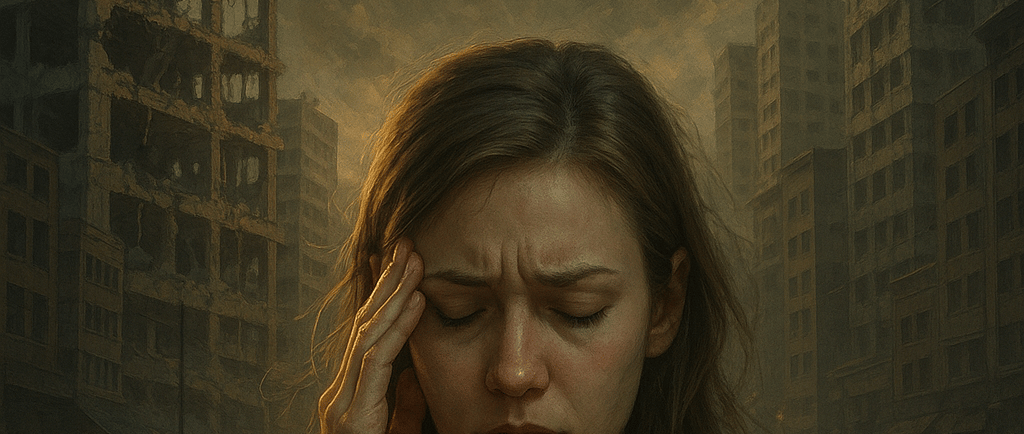 Imagem de mulher cansada "Cansaço Coletivo"