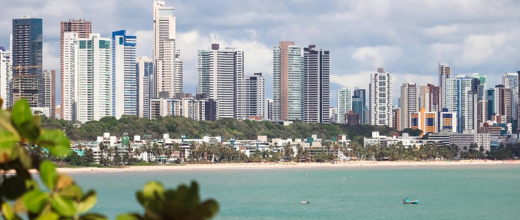 Skyscrapers and houses on the coast of Joao Pessoa in Brazil