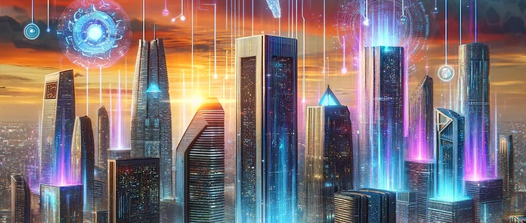 a cityscape with a brain map and a brain map
