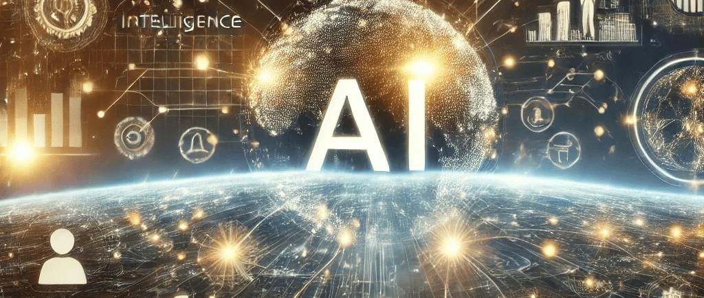 a globe with a globe and icons of ai