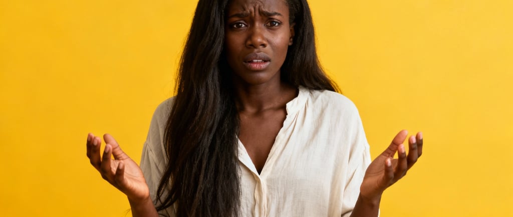 a woman feeling awkward in front of the camera for a photoshoot