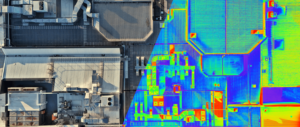 Commercial Roof drone Inspections thermal