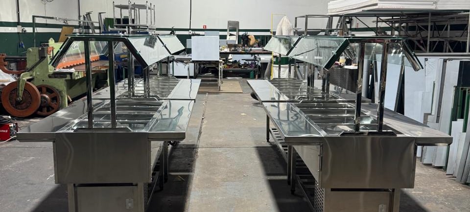 INOX Buffet Quente ( Banho Maria ) para refeições coletivas