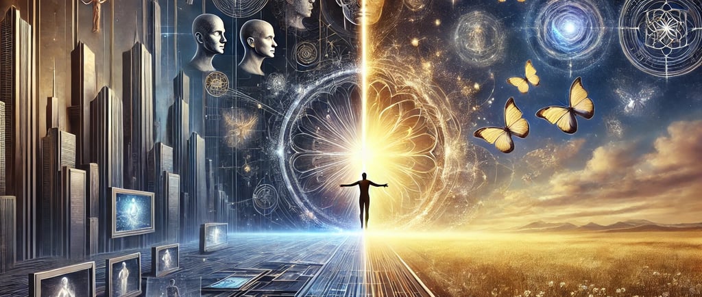 a jornada do ser humano em transcender o ego e alinhar-se ao propósito universal