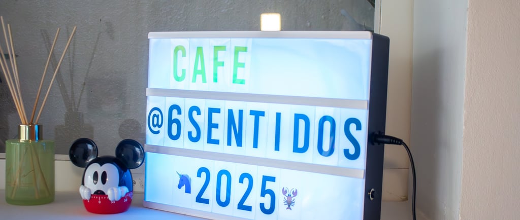 LED light signage with 6 Sentidos