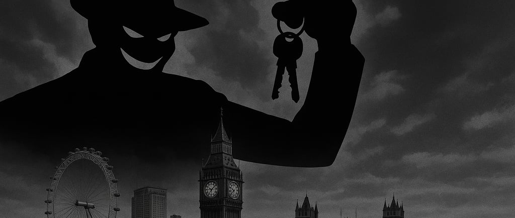 a man in a hat and a mask on a city street