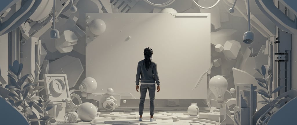 a woman standing in a room with a large window