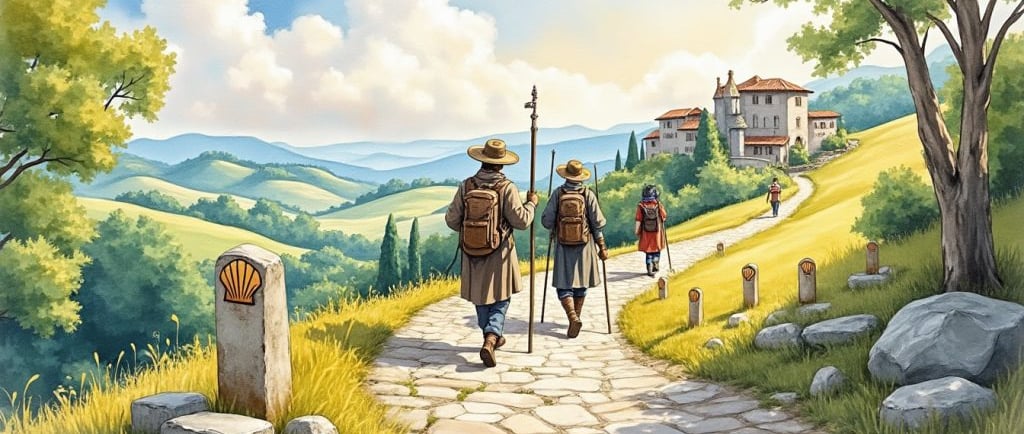 Marcheur sur la Via Lemovicensis (Voie de Vézelay)