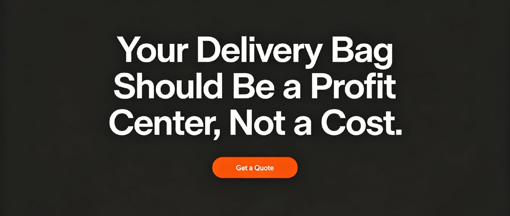 Graphic Your delivery bag should be a profit center, not a cost. Get a Quote.