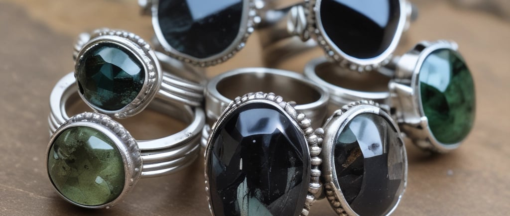 a person's hand with two gold rings on it