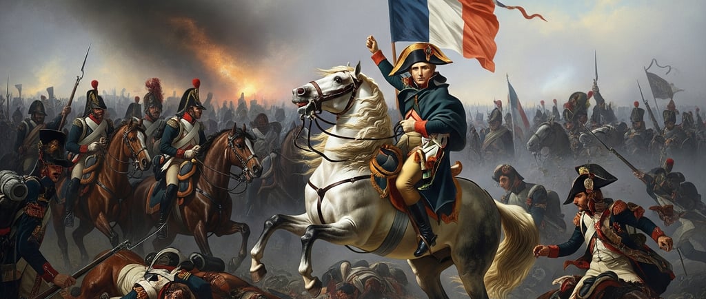 napoleão vitorioso sobre seu cavalo