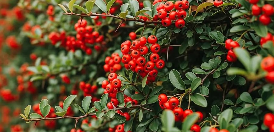 Pyracantha extraordinario seto defensivo con muchas aplicaciones por su belleza
