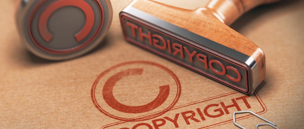 Copyright symbol in 2 stamp forms
