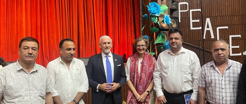 World Refugee Day ASC team with Ms. Areti Sianni UNHCR Chief of Mission and Mr. Shombi Sharp UN Resi