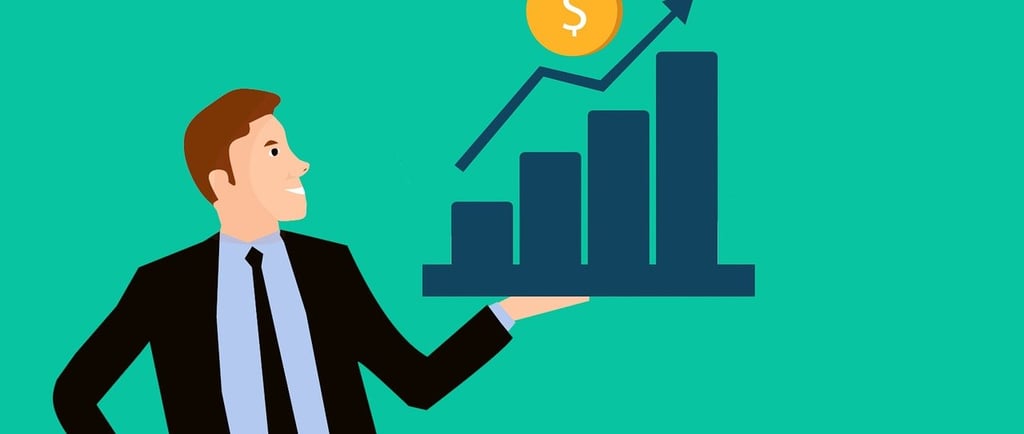 a man in a suit and tie is holding a dollar sign