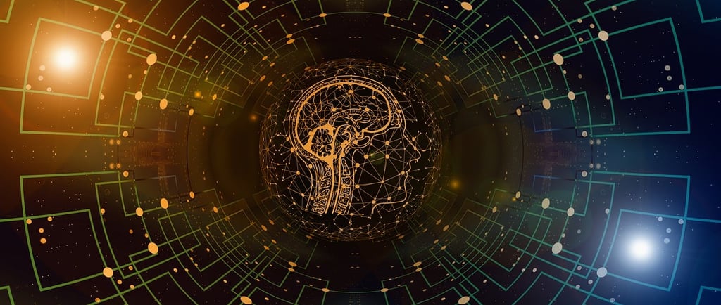 a digital - generated image of a human head in a maze maze