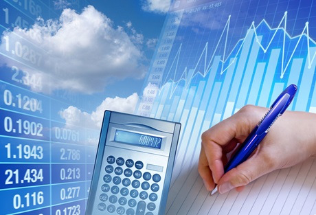 Calculadora com caneta azul