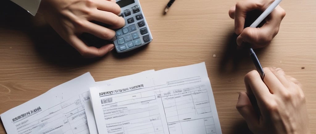 A close-up of a person reading a labor law book with notes and a cup of coffee nearby.