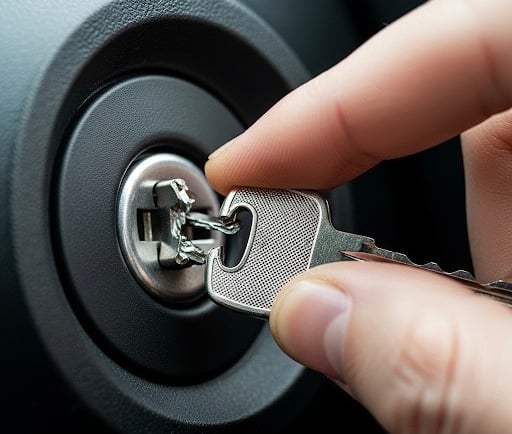 a person holding a keychain in their hand
