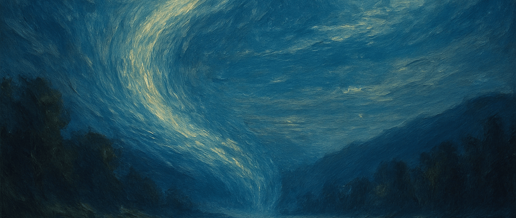 a painting of a painting of a night sky