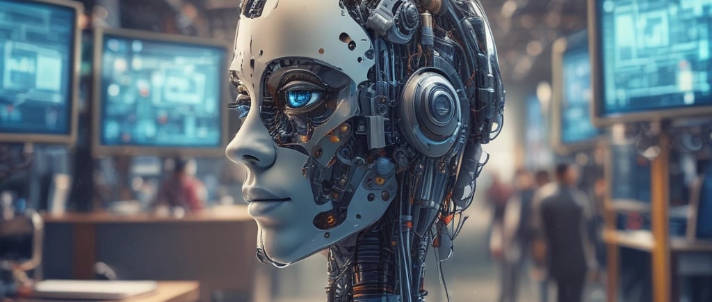 Robot humanoide futurista con IA.
