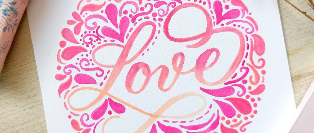 Custom calligraphy for Valentine's Day activation by NYC calligrapher