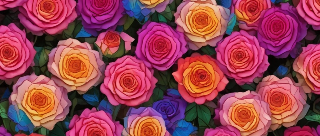 rainbow roses artwork