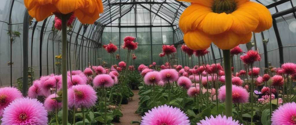 weird flowers in greenhouse