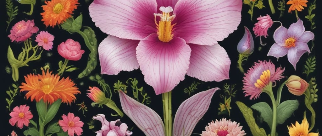 wierd flowers art 