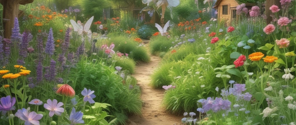 winding path in magical fairy garden