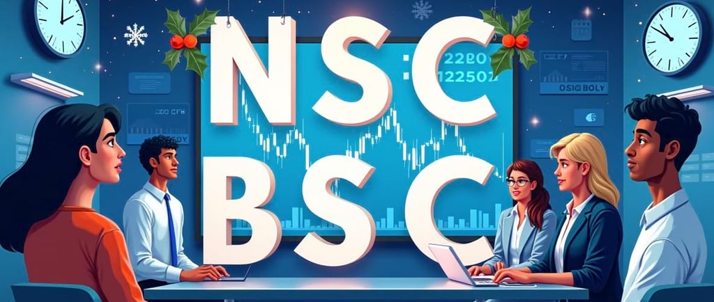 a group of people discussing on NSE and BSE