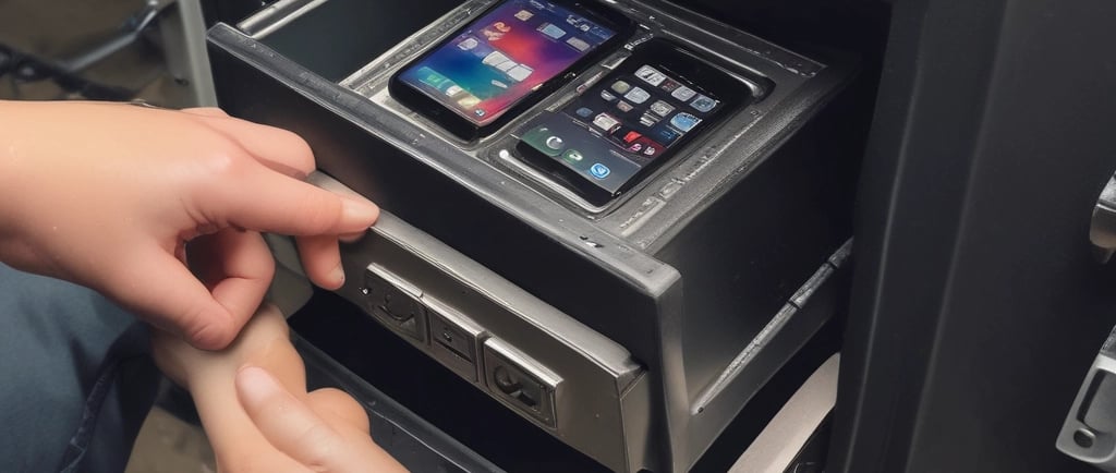 Hand holding a white apple magsafe charger