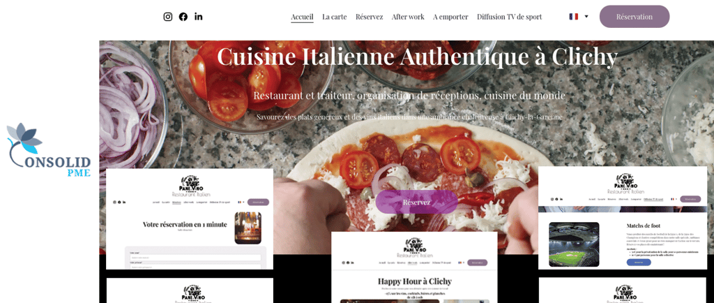 Création d'un site Internet pour le secteur de la restauration Paris Amboise Tours