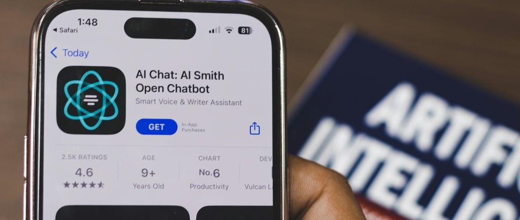 Brandsleeks. a person holding a phone with a book and a book