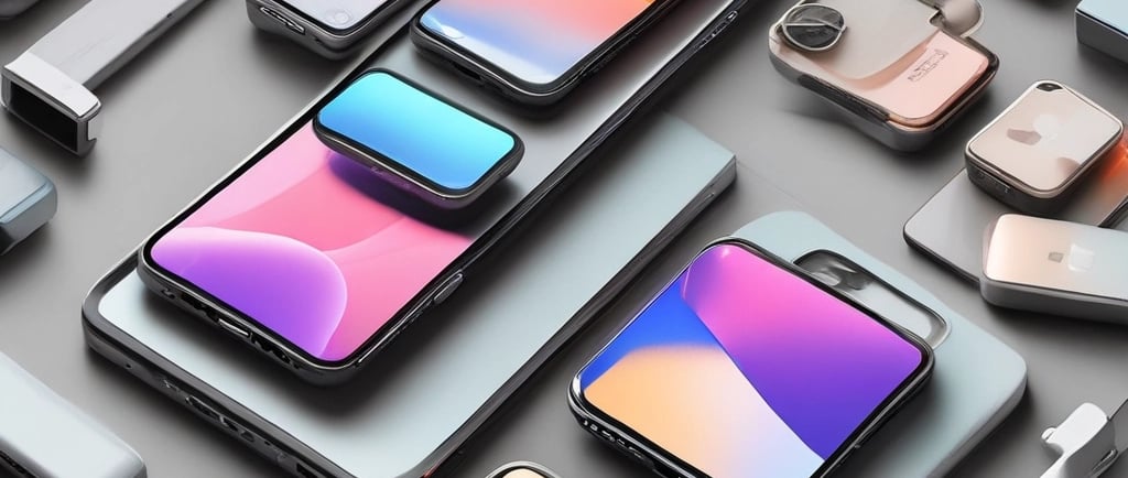 a group of different colored iphones and other devices