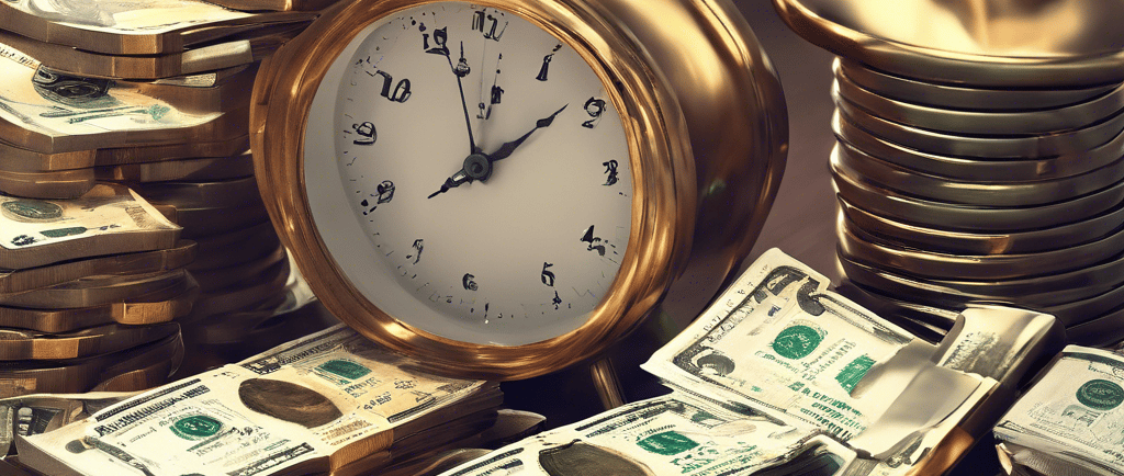 Illustration explaining the time value of money in affiliate marketing, highlighting how delayed ear