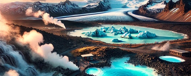 Iceland** - Explore the land of fire and ice with its stunning glaciers, geysers, and hot springs. D