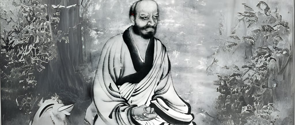 El maestro zen Rinzai Gigen sentado en el bosque meditando