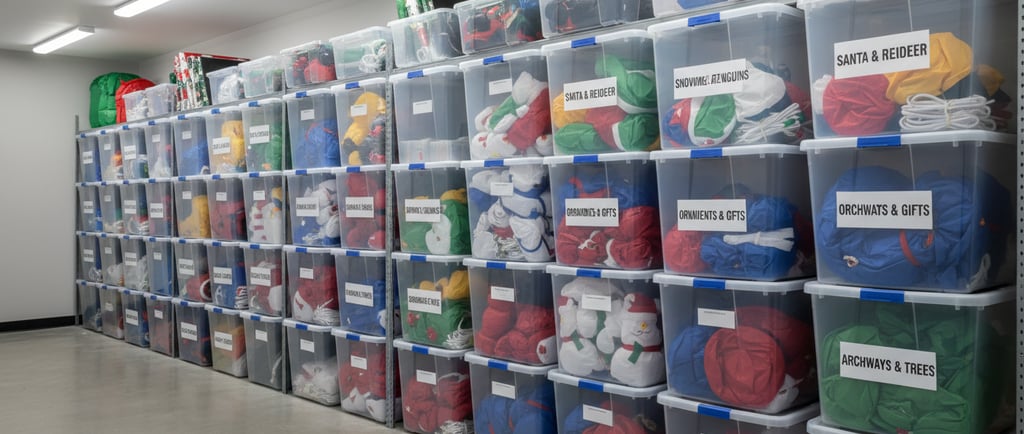 storage system for inflatable decorations