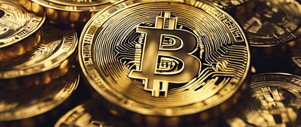 gold-colored Bitcoin