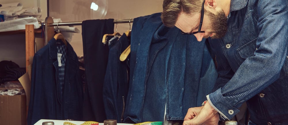 Guy creating clothing products