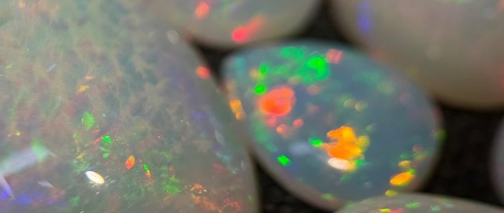 White play of color Ethiopian Opal